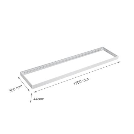 Metalramme til installation af LED-paneler 1200x300 mm hvid