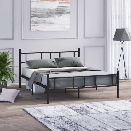 Metalseng PIRON 140x200 cm, sort, bæreevne 200 kg