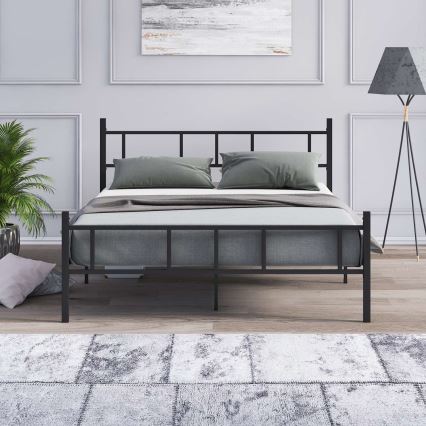 Metalseng PIRON 140x200 cm, sort, bæreevne 200 kg