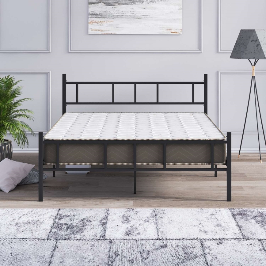 Metalseng PIRON 140x200 cm, sort, bæreevne 200 kg