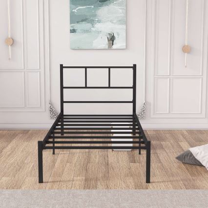 Metalseng ROVAN 90 x 200 cm, sort, maks. belastning 120 kg