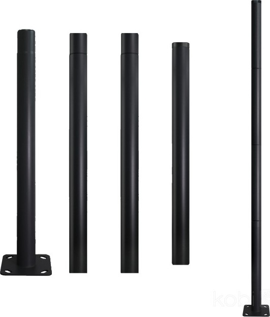 Metalstang til udendørs lygtepæl BASE, 4 m, Ø 60 mm, sort