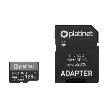 MicroSDXC 128GB U3 Pro A1 90MB/s + SD-adapter