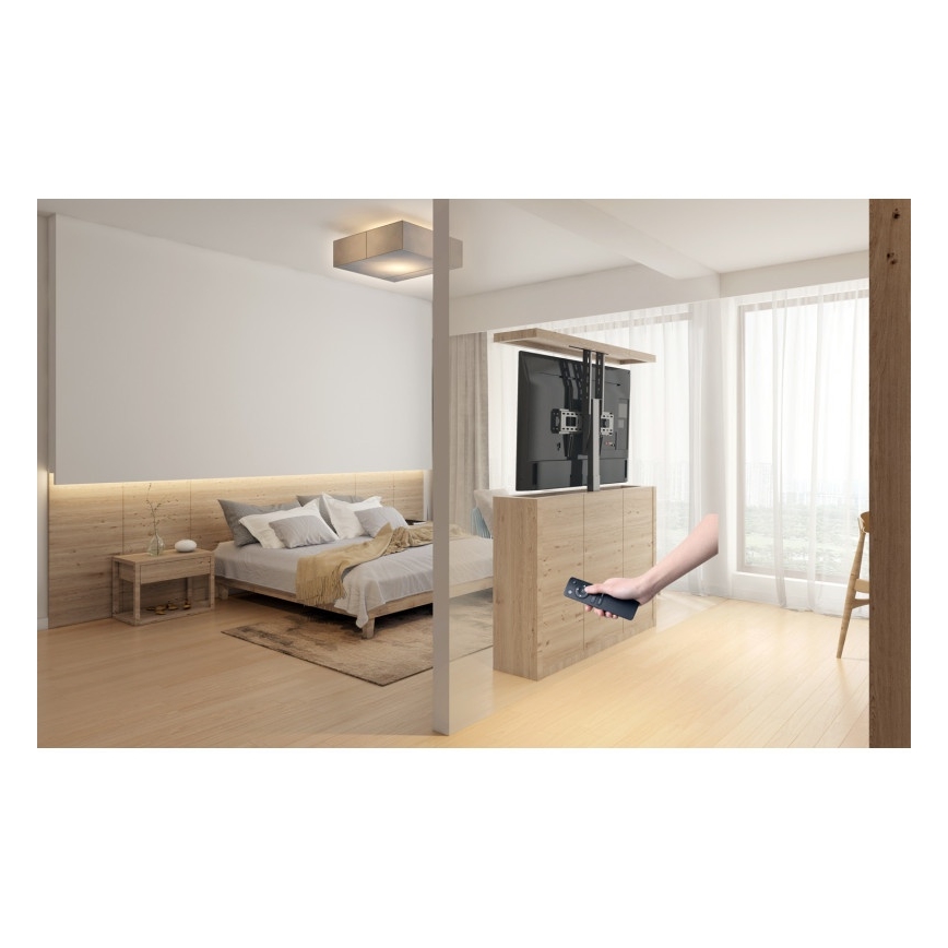 MK FLORIA MKF-19DM648 - Gulvstativ til TV 37-65 sort SCHUKO + fjernbetjening