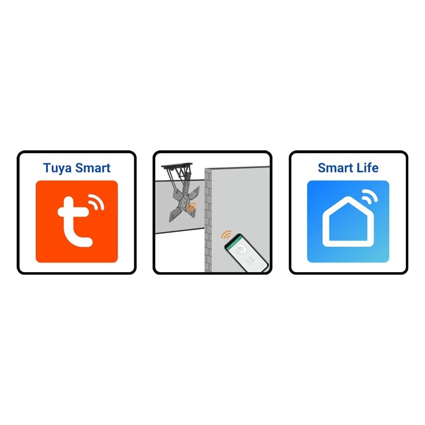 MK FLORIA MKF-20DM444 - Smart loft holder til TV 55" sort Wi-Fi TUYA + fjernbetjening