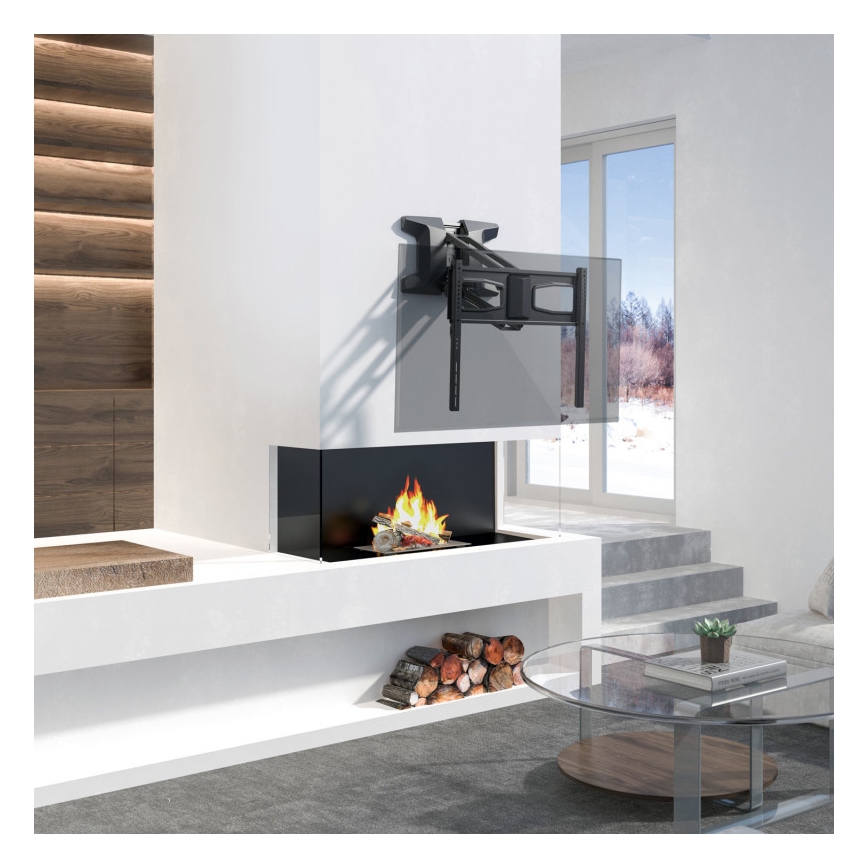 MK FLORIA MKF-21DM647 - Vægbeslag til TV med svingarm til 70 sort + fjernbetjening