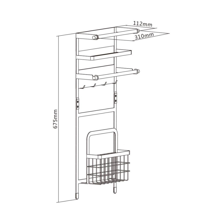 MK FLORIA MKF-21MG02W - Magnetisk organizer 67,5x31 cm hvid