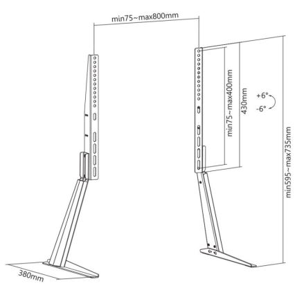 MK FLORIA MKF-21ST841 - Vipbart tv-stativ 32-70“ sort