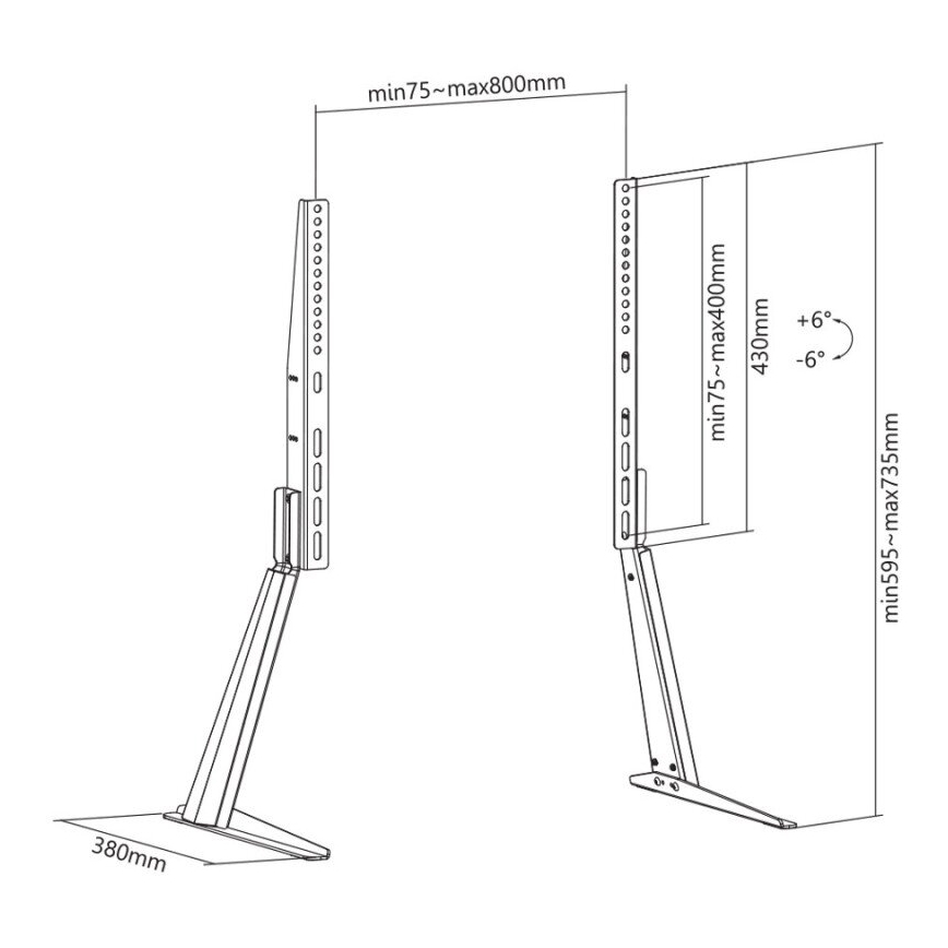 MK FLORIA MKF-21ST841 - Vipbart tv-stativ 32-70“ sort