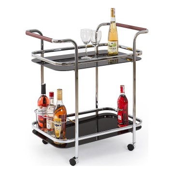 Mobilt barbord BAR 74x69 cm skinnende krom