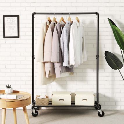 Mobilt fritstående tøjstativ LINEA, sort