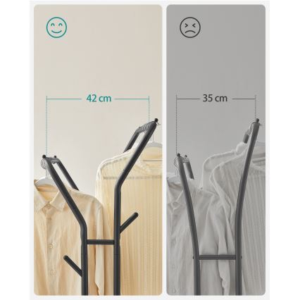 Mobilt fritstående tøjstativ LINEA, sort