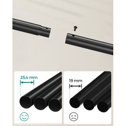 Mobilt fritstående tøjstativ LINEA, sort