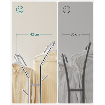 Mobilt fritstående tøjstativ LINEA, sølv