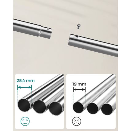 Mobilt fritstående tøjstativ LINEA, sølv