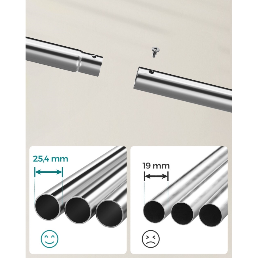 Mobilt fritstående tøjstativ LINEA, sølv
