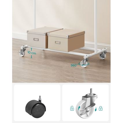 Mobilt garderobestativ LINEA hvid