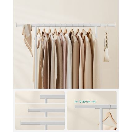 Mobilt garderobestativ LINEA hvid