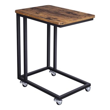 Mobilt sidebord ELDUR brun/sort
