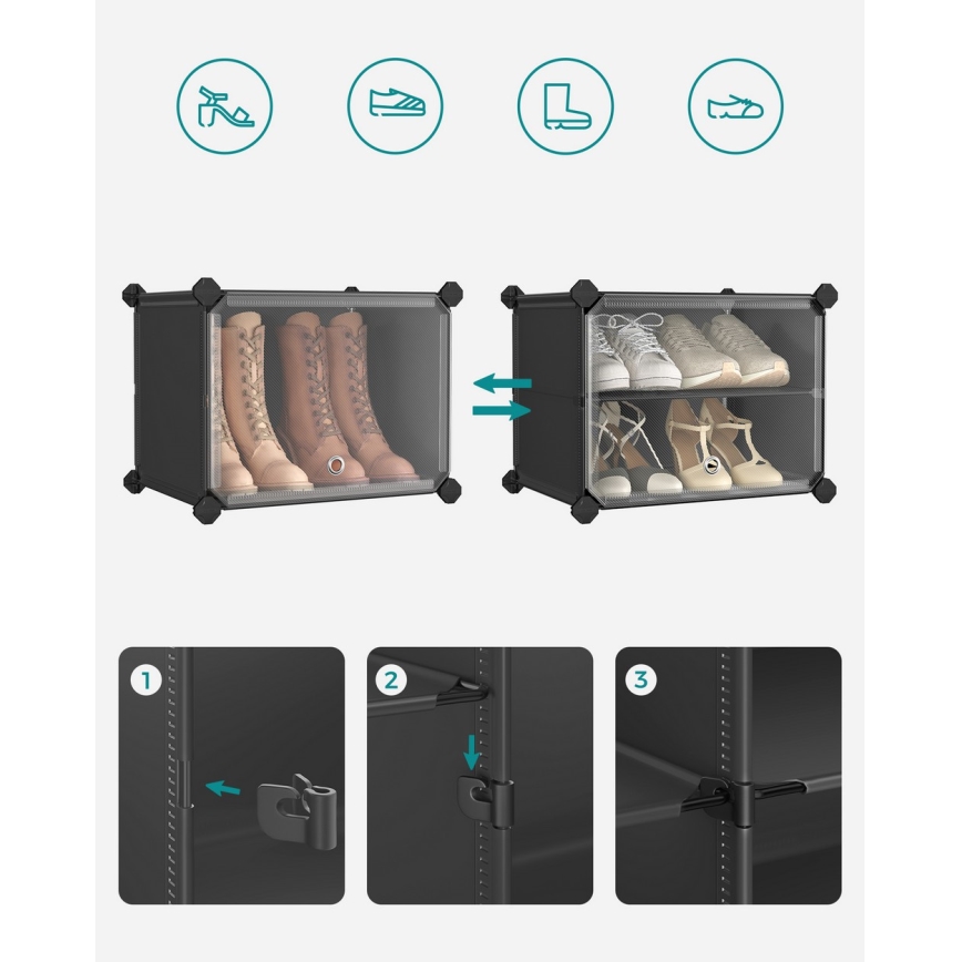 Modulær reol med rum BOXIFY sort