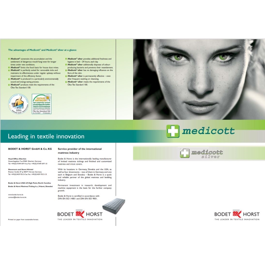 Monarch - Ortopædisk pude med hukommelsesskum RIMINI 40x70 cm Silver Medicott