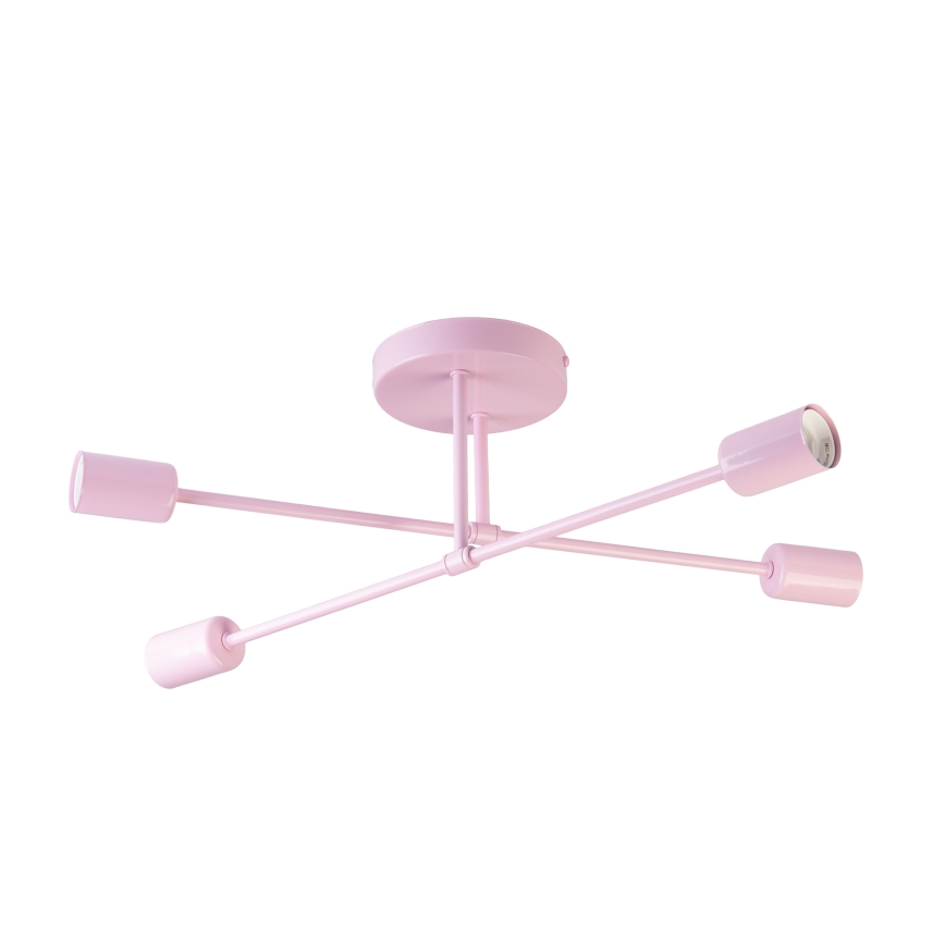 Monteret loftlampe CAMBRIDGE 4xE27/15W/230V rosa