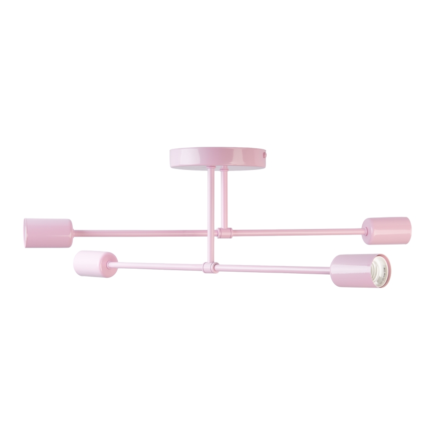 Monteret loftlampe CAMBRIDGE 4xE27/15W/230V rosa