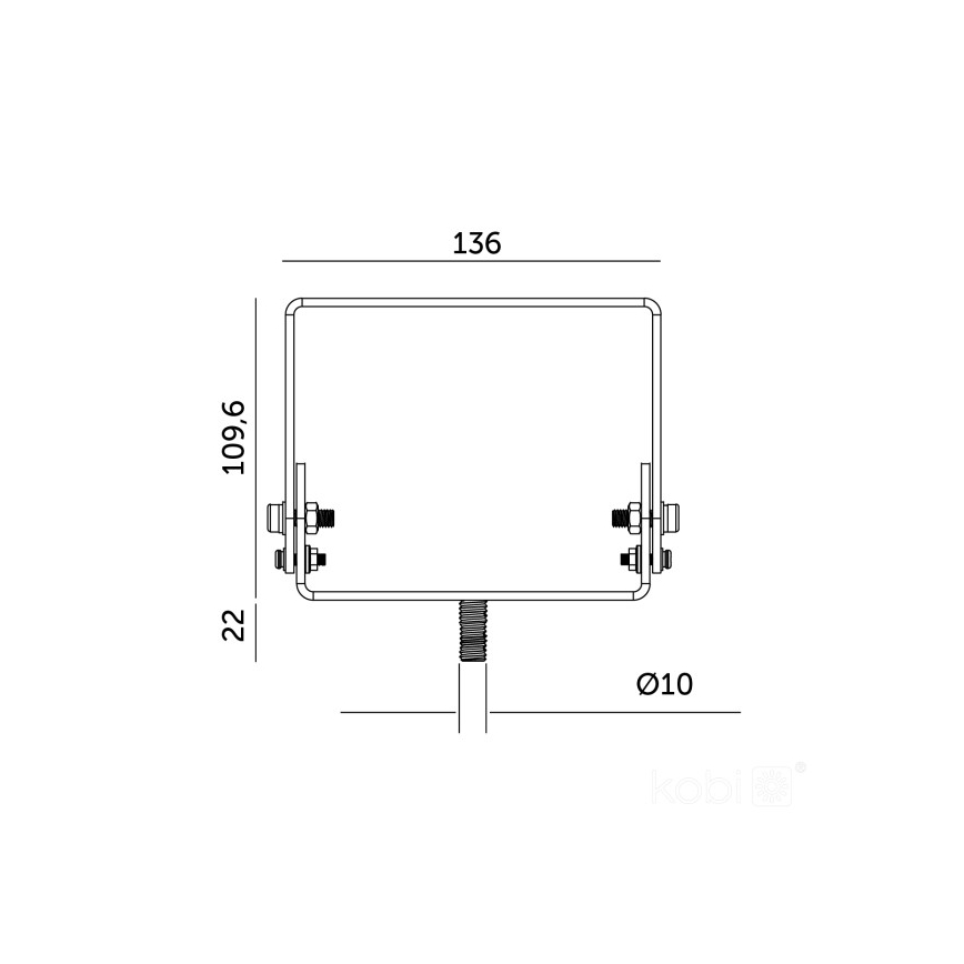 Monteringsbeslag til HIGHBAY industrilampe, sort