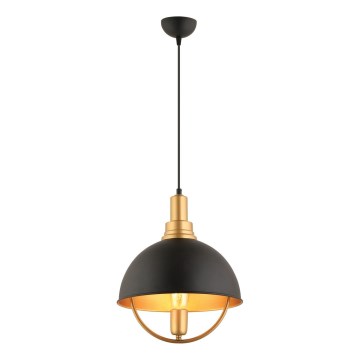 MONZA hængelampe 1xE27/40W/230V Ø 30 cm sort/guld