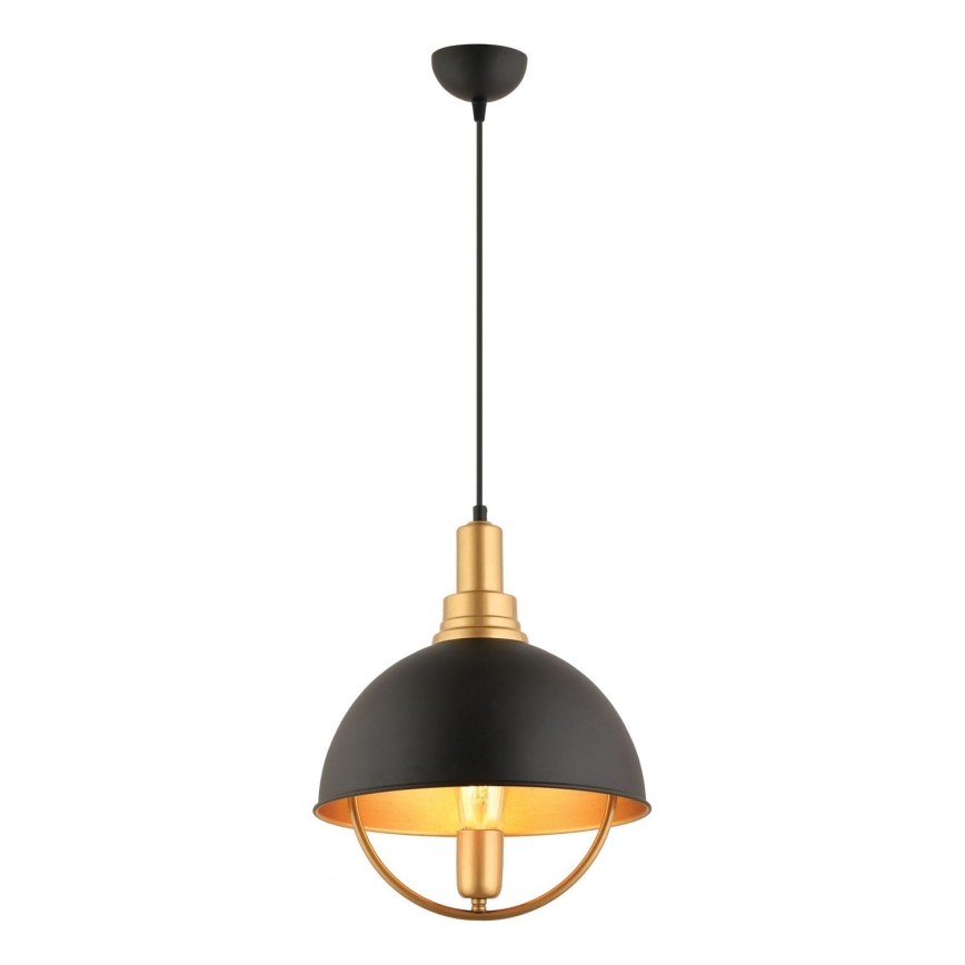 MONZA hængelampe 1xE27/40W/230V Ø 30 cm sort/guld