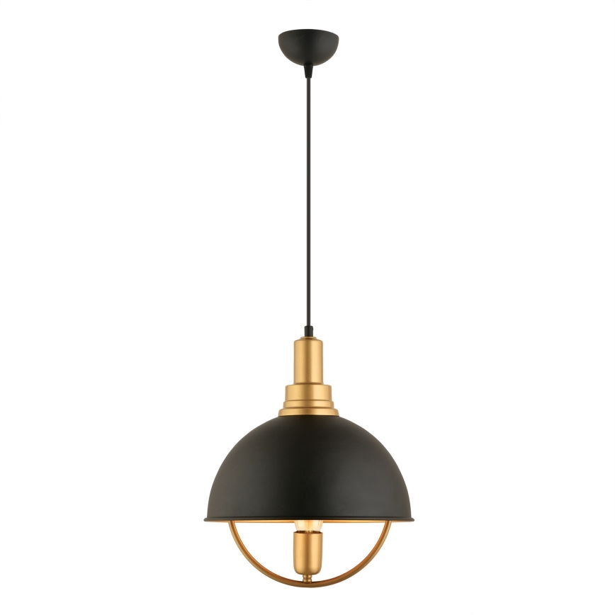 MONZA hængelampe 1xE27/40W/230V Ø 30 cm sort/guld