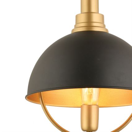 MONZA hængelampe 1xE27/40W/230V Ø 30 cm sort/guld