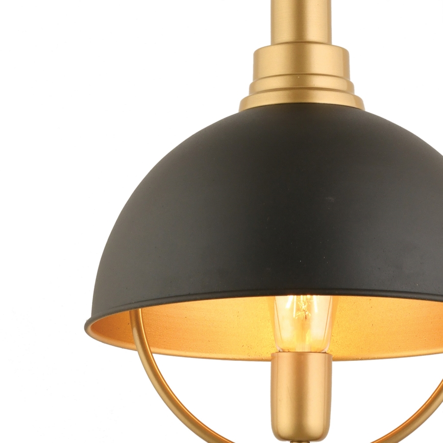 MONZA hængelampe 1xE27/40W/230V Ø 30 cm sort/guld