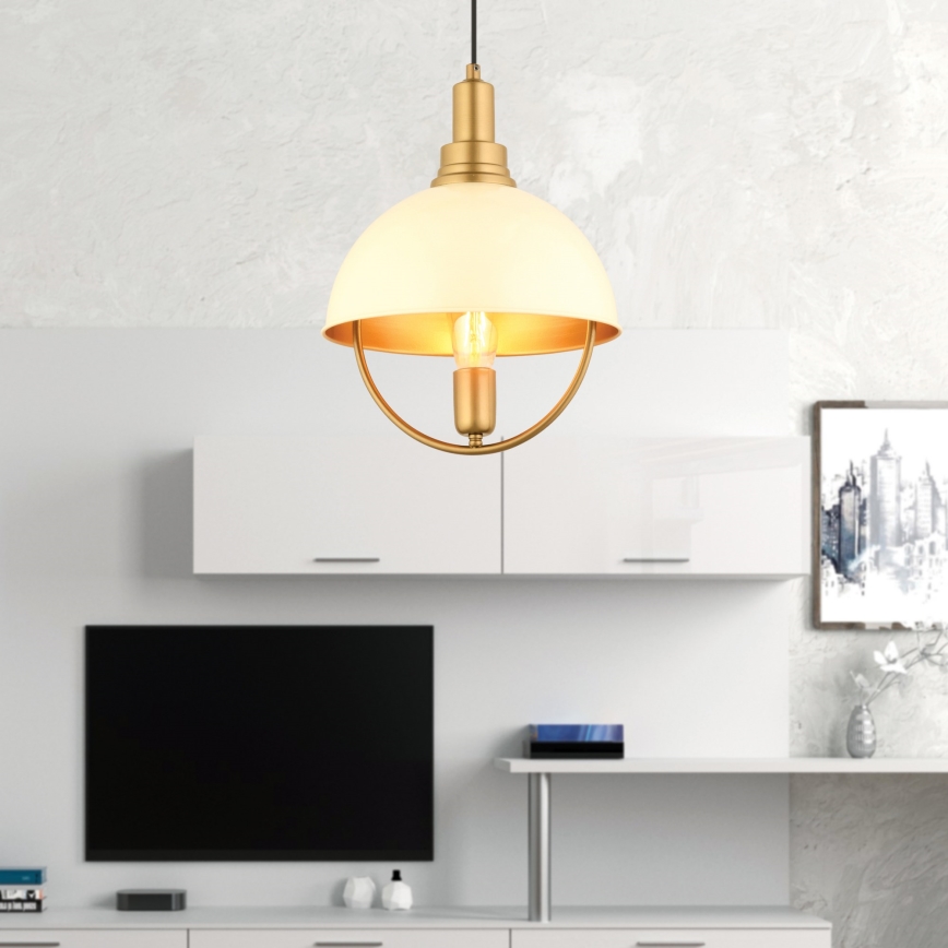 MONZA pendel 1xE27/40W/230V diameter 30 cm creme/guld