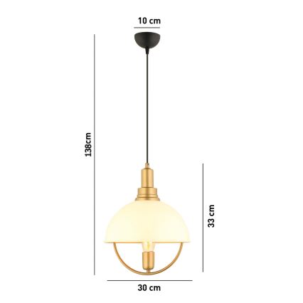 MONZA pendel 1xE27/40W/230V diameter 30 cm creme/guld