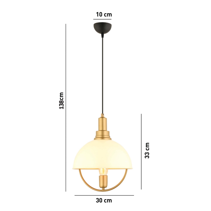 MONZA pendel 1xE27/40W/230V diameter 30 cm creme/guld