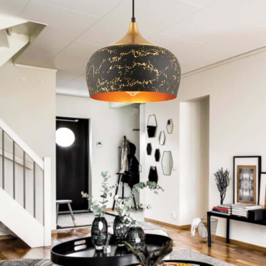 MONZA pendel lampe 1xE27/40W/230V, diameter 30 cm, sort/bronze