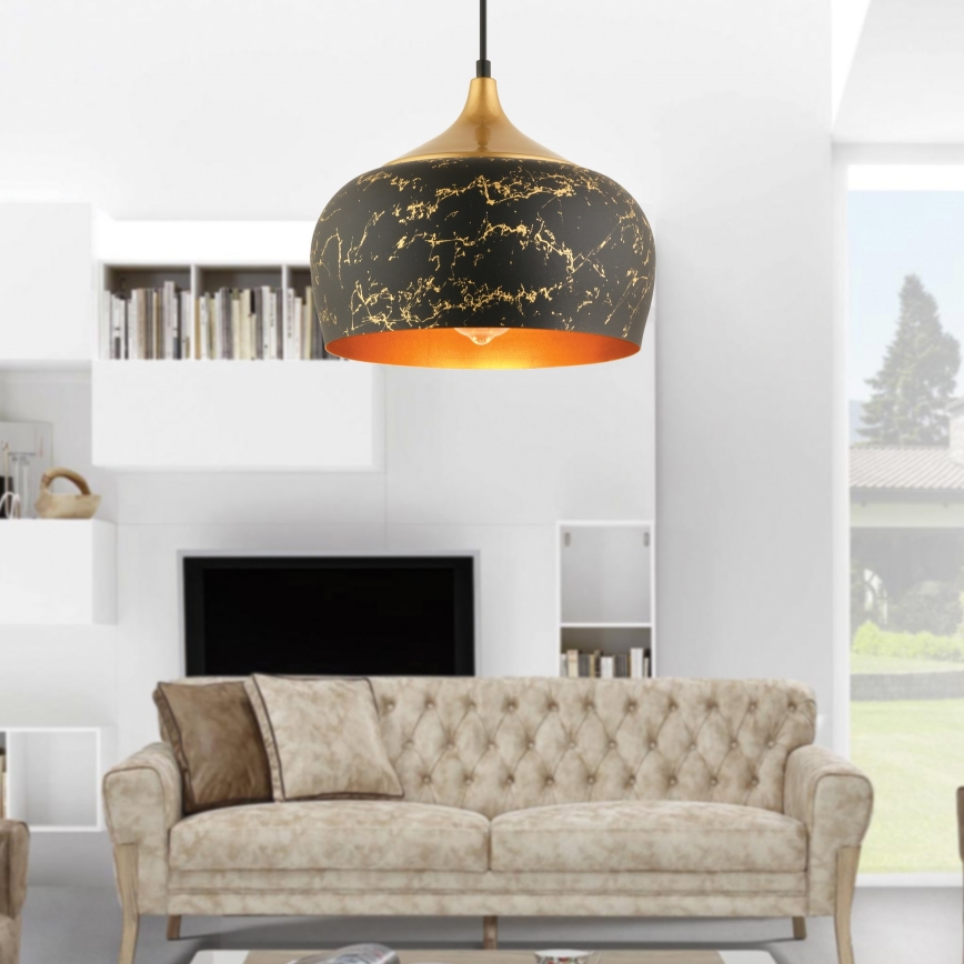 MONZA pendel lampe 1xE27/40W/230V, diameter 30 cm, sort/bronze
