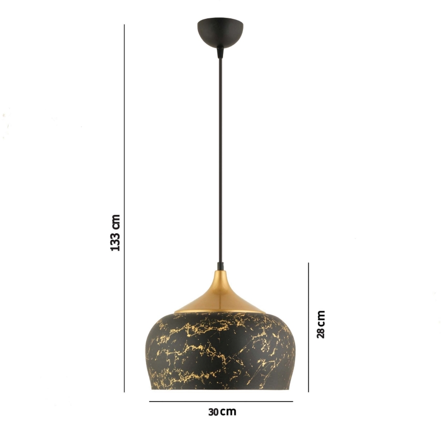 MONZA pendel lampe 1xE27/40W/230V, diameter 30 cm, sort/bronze