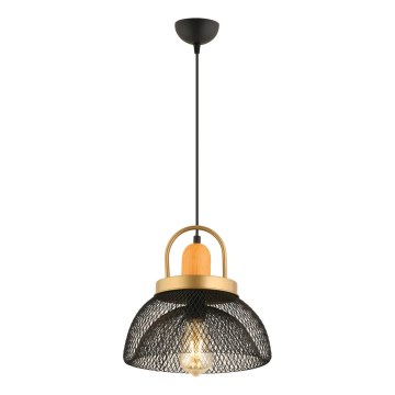 MONZA pendellampe 1xE27/40W/230V, diameter 29 cm, sort/guld