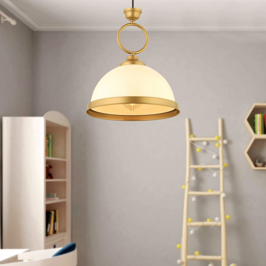 MONZA pendellampe 1xE27/40W/230V Ø 26 cm creme/bronze