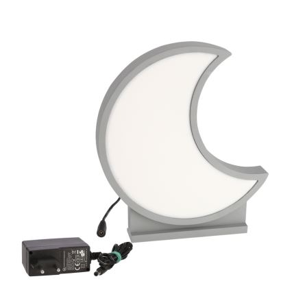 MOON LED/12W/230V grå LED bordlampe til børn