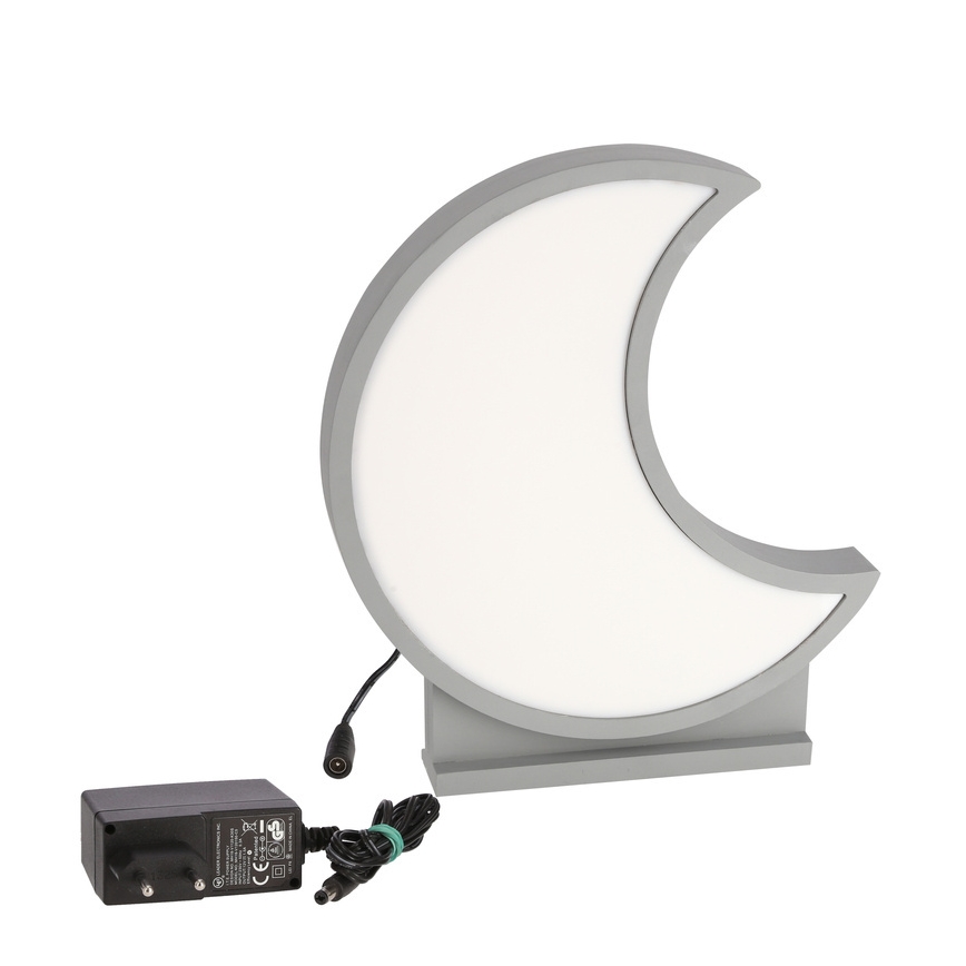 MOON LED/12W/230V grå LED bordlampe til børn
