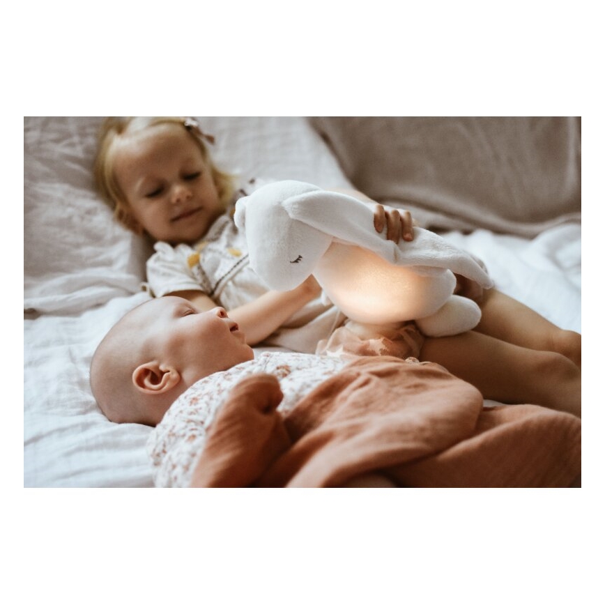 Moonie - Krammedyr med melodi og lys 2.0 kanin organic rose