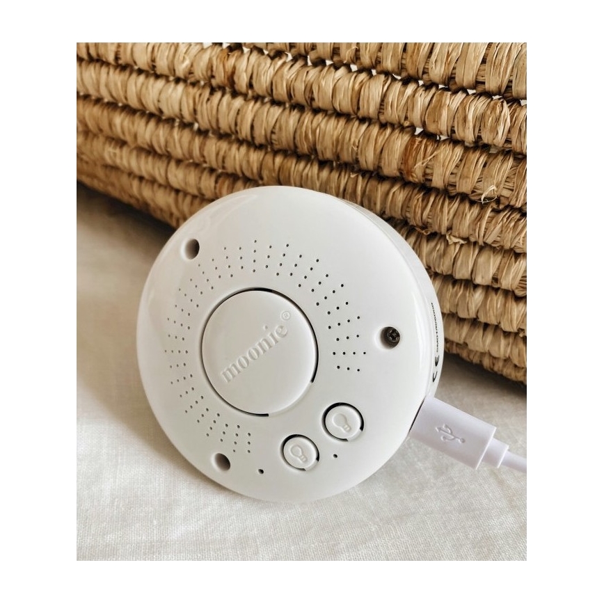 Moonie - Krammedyr med melodi og lys lille bjørn organic rose natur