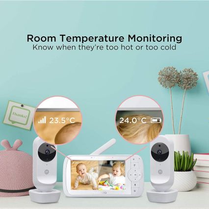 Motorola VM35-2 - Genopladelig babymonitor med 2 kameraer 2000 mAh
