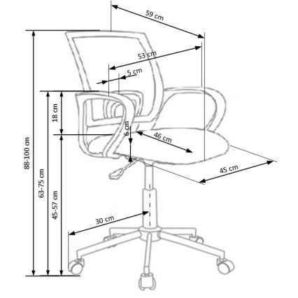 Multifarvet kontorstol SIRAQ