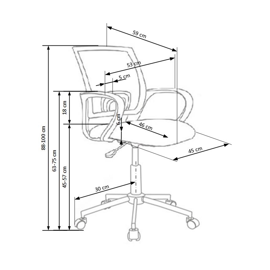 Multifarvet kontorstol SIRAQ