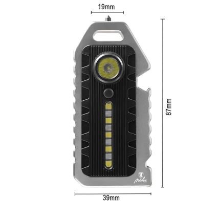 Multifunktionel LED lommelygte dæmpbar og genopladelig LED/1W/5V IP44 400 mAh 50 lm