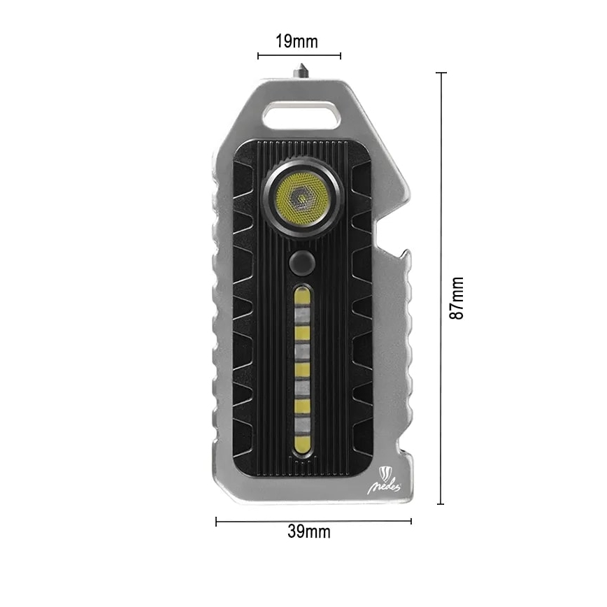 Multifunktionel LED lommelygte dæmpbar og genopladelig LED/1W/5V IP44 400 mAh 50 lm